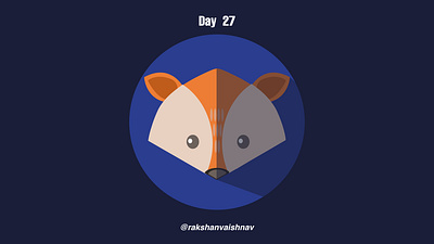 Day 27 of the Daily flat design challenge on Fox challenge design flat design fox illustration illustrator shadow effect