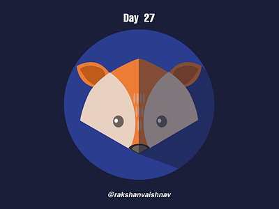 Day 27 of the Daily flat design challenge on Fox challenge design flat design fox illustration illustrator shadow effect