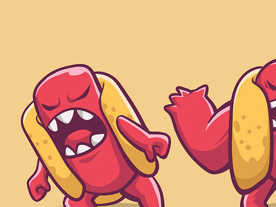 The angry hot dog food graphic design hot dog illustration design