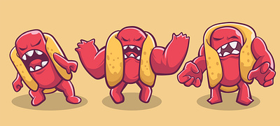 The angry hot dog food graphic design hot dog illustration design