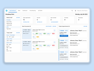 Dashboard - Clinic Management clinic dashboard design interface manage management ui uix ux