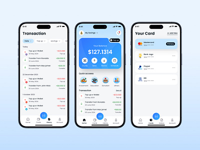Finance Mobile App Design banking banking app e money e wallet finance ios mobile app mobile design money money management ui design user experience user interface ux design