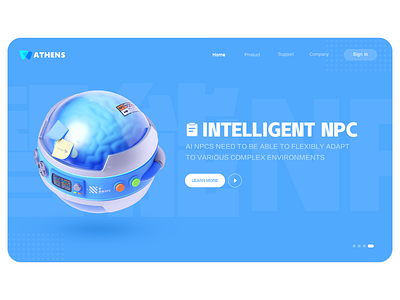 Intelligent NPC-智能NPC 3d brain b端 c4d design graphic design illustration illustrations intelligence oc originality robot ui 原创 大脑 智能 机器人 科技