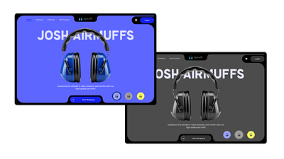 Josh Earmuffs Hero Section animation design hero section landing page ui uiux web design