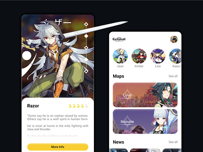 Genshin Impact Mobile Assistant app design digital product figma figmadesign game genshin graphic design interfaces jogo mobile mobilegame ui uidesign ux uxdesign web