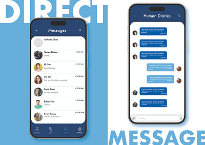 DAILY UI #013 : Direct Message app design daily ui daily ui challenge dailyui dailyuichallenge design figma illustrator mobile design ui ui design uidesign uiux user interface