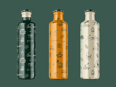 Nature Pattern adventure bottle branding design graphic design hand drawn logo mountain outdoor pattern tumbler vintage