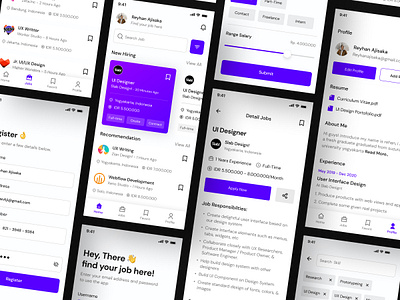 Job Seeker Mobile App app career employment hiring home job job finder job platform job portal job search job seeker mobile mobile app recruitment ui uiux work