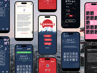 Japaneasy - Learn Japanese while having fun! japanese inspired languageapp mobileapp uidesign