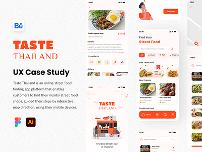 Street Food Finder App (Case Study) app app design app ui appdesign casestudy creative design food app foodfinderapp mobile app mobile application restaurent app shahnajparvin77 ui ui design uiux