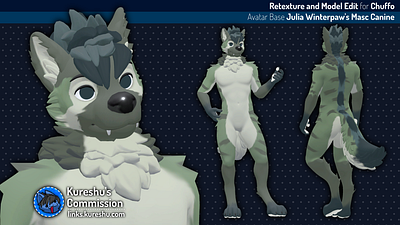 Retexture Commission for Chuffo 3d 3d model anthro anthropomorphic canine furry furryart hyena julia winterpaw masc canine vrchat