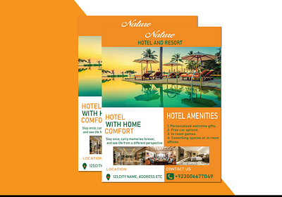 Hotel flyer 3d branding design flyer graphic design hotel flyer illustration logo motion graphics