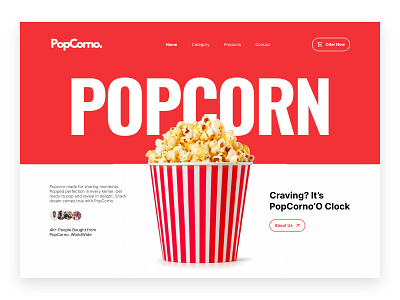 PopCorn Website UI Design design graphic design landing page design minimal ui ux web design website