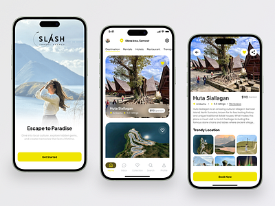 Slash Agency - Travel Mobile App agency airbnb card clean design homepage mobile mobile app tourism travel travel agency travel app travel mobile traveller travelling trip trip app ui