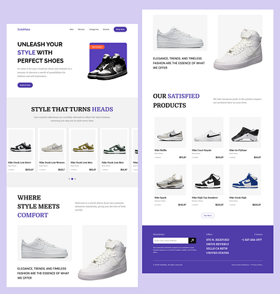 Shoes Store Website Design design ecommerce landing page shoes ui ux website