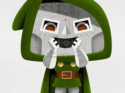 Squee! Victor Von Doom is very excited! branding character design cute design doctor doom kawaii logo marvel tweedlebop