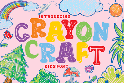 Crayon Craft – Kids Font advertising branding business card children colorful crafting crayon creative design display fun illustration invitation kids font logo packaging playful poster product design quirky