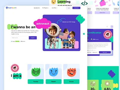 Homepage Rewamp children graphic design illustration kid landing page product design ui website