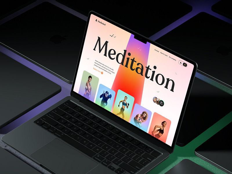 Meditation and YOGA Landing Page landing page mediation landing page meditation meditation center landing page meditation design meditation home page meditation website mindfullness mobile app online meditations landing page online treatment ui web design website website design wellness wellness app yoga and meditation yoga landing page yoga meditation landing page