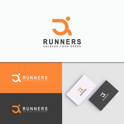 Sports Logo with Letter R and Running Person Symbol athletic brand guidelines logotype brand identity branding design graphic design logo logo design run logo sports logo