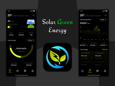 Solat Green Energy App UI Deaign