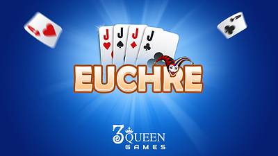 Euchre : Online Card Game 3d animation app design branding cardgame design euchre graphic design icon illustration joker livetable logo motion graphics partener solo tournament ui ux vector