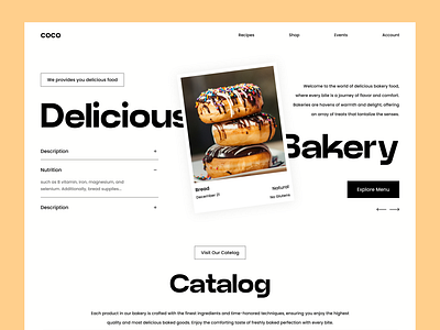 COCO- Delicious Bakery Website bakery food bakery shop bakery webdesign bakery website bread cake shop chocolate cookies cookies store cupcake dessert food restaurant food web design landing page landing page design pastry shop uiux user interface web ui website design