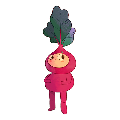 Baby Radish character design concept art illustration