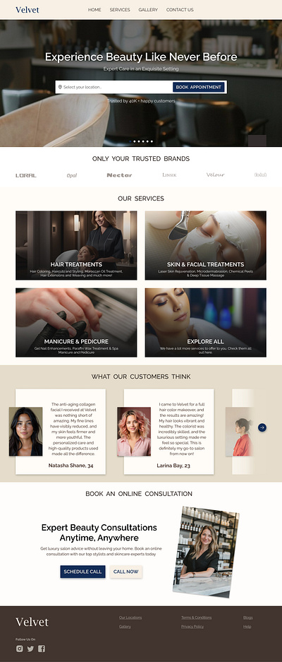 Landing Page - Luxury Salon landing page product design salon ui ui design ui ux ux design