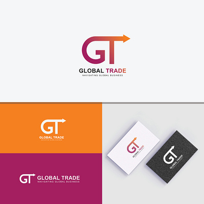 Trade Logo with Symbol GT and Arrow brand guidelines logotype brand identity branding design graphic design logo logo design