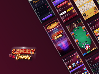 Cherry Games branding card game design entertainment game design illustration ludo poker rummy teenpatti ui