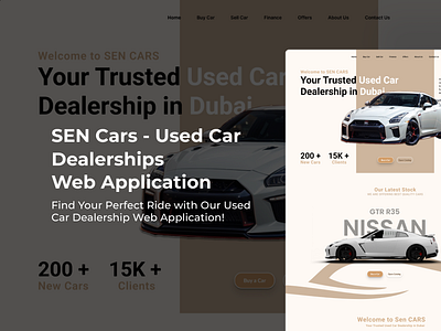 SEN Cars - Car Dealership - Web Application UI 3d branding design graphic design ui ui ux web
