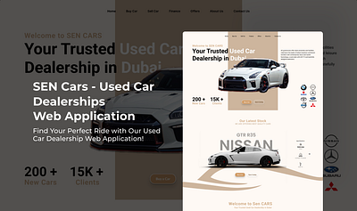 SEN Cars - Car Dealership - Web Application UI 3d branding design graphic design ui ui ux web