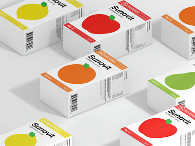 Sunovit(products) box children graphic design health illustration kid manufacturer medicine minimal packaging packing pharmaceutical simple syrup