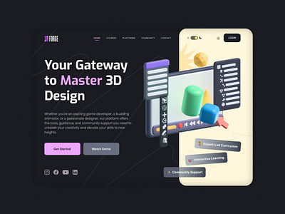 3D Learning Platform Ui Design 3d 3d website graphic design minimal modern motion graphics motions sleek ui ui ui design user experience user interface ux web design website