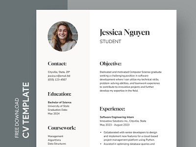 Student Minimal CV Free Google Docs Template curriculum curriculum vitae cv docs free google docs templates free template free template google docs google google docs google docs cv template minimal minimal cv resume simple cv student student curriculum vitae student cv template vitae white cv