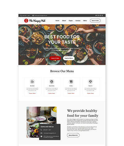 Food Website Design app