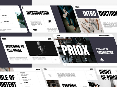 PRIOX - Portfolio Presentation Template bold branding clean creative slide graphic design minimalist modern portfolio portfolio presentation ppt template pptx presentation presentation template template