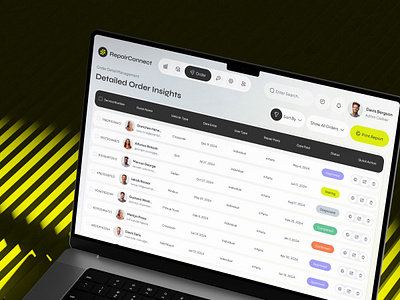 RepairConnect : Order List admin car repair car repair request car service car service request dashboard desktop dashboard order detail order list request order list table user list