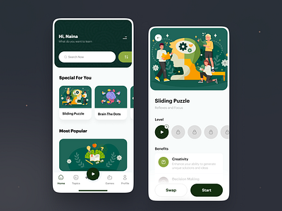 Brain Training App android app design app app design app ui brain training brain training app course education app design game app interface ios ios app design mobile mobile app mobile app design mobile design mobile ui training ui ux