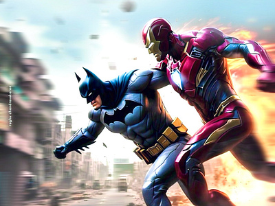 AI: IronBat ai creatives dc ideas marvel posters