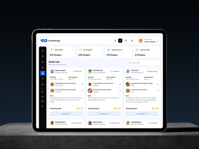 SuiteManage : Convenient In-Room Dining for Guests cashier dashboard front desk food order front desk hotel hotel admin hotel dashboard hotel food hotel food order hotel guest hotel resto order guest list table