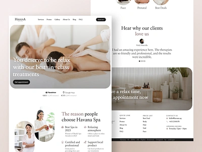 Havana Salon & Spa Website Design calm salon spa ui ui design uiux design ux design website website design