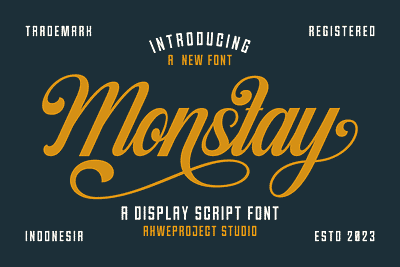 Monstay - Display Script Font invitation