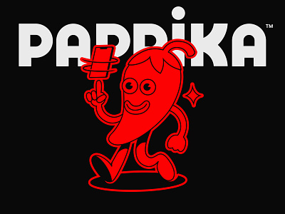 Paprika - Logotype and Mascot badge branding chili chili design chili illustration chili logo custom type design graphic design hand made logotype hot illustration logo logotype mascot mascot design mascot illustration spicy typography vector