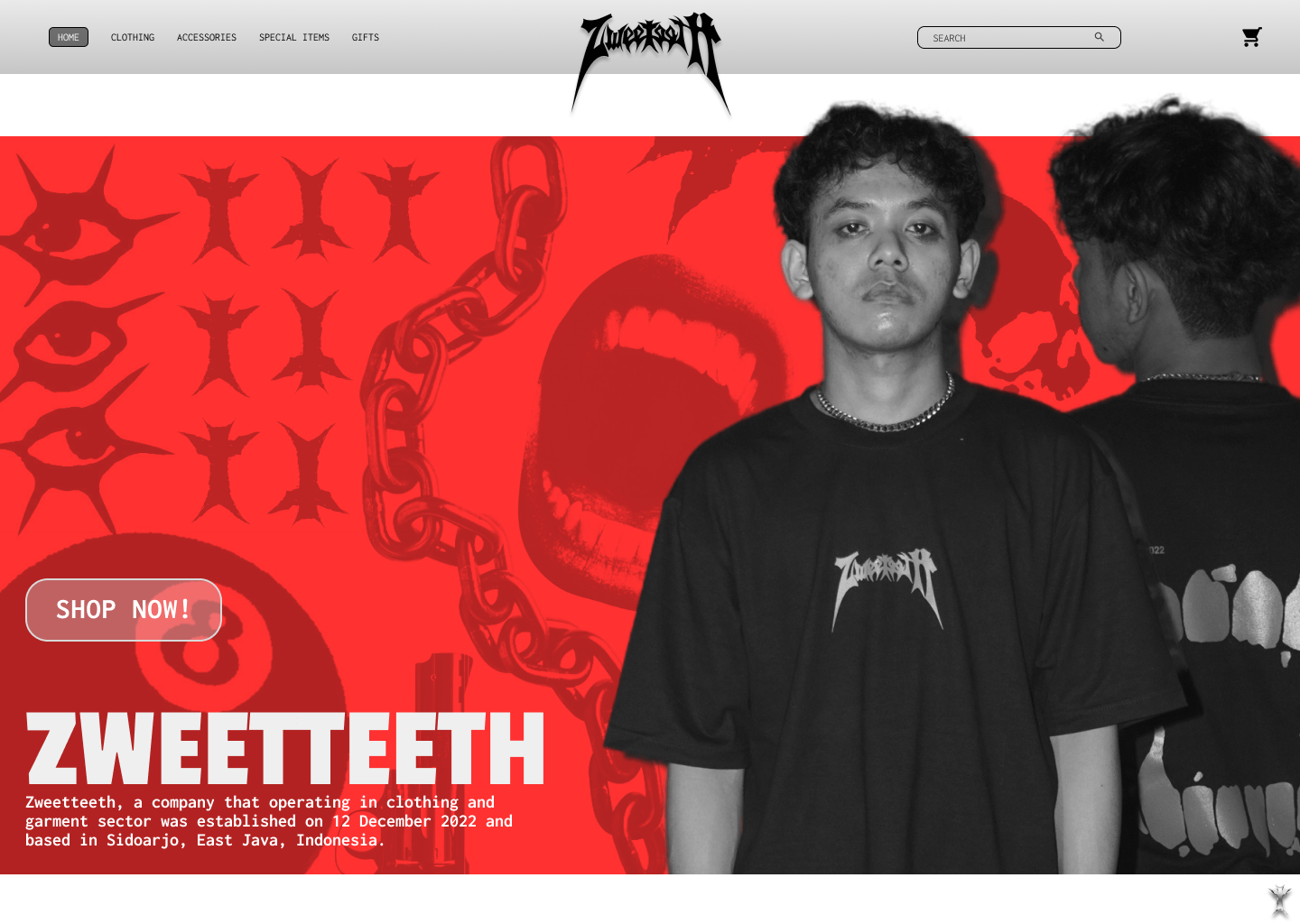 ZWEETTETH - LANDING PAGE branding fashin graphic design streetwear ui uiux