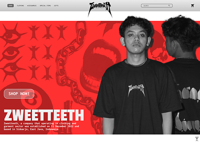 ZWEETTETH - LANDING PAGE branding fashin graphic design streetwear ui uiux