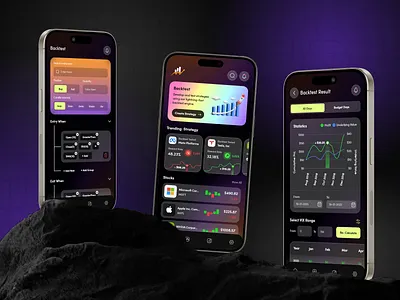 Algorithmic Trading App Design with AI ai ai trading algorithm algorithmic trading artificial intelligence charts crypto ai crypto app crypto exchange finance fintech app investment saas stock analysis stocks trade trading trading app trading strategy ui design