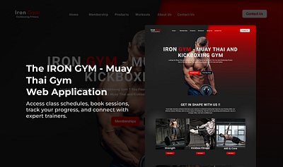 The Iron Gym - Muay Thai Gym - Web Application UI branding designing graphic design gym logo ui ui ux