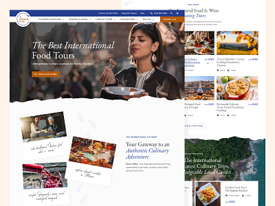UI/UX Food Tours Website adventures branding design food graphic design kitchen tours ui uiux ux webdesign website